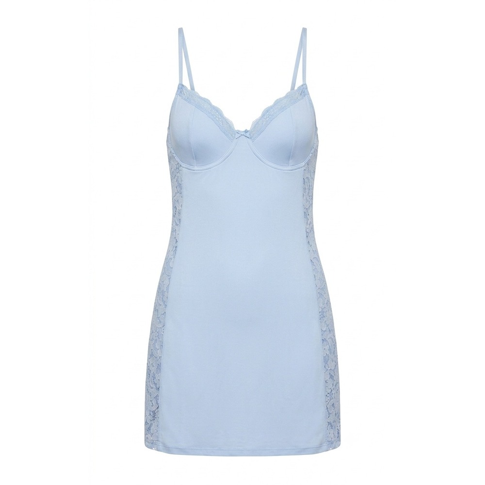 Blue Lace Babydoll Slip Dress‎ Sz S Y2K Fairy Coquette Festival Concert Feminine